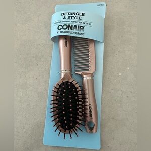 CONAIR Rose Gold Hair Brush and Comb Set
